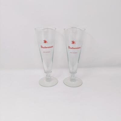 VINTAGE BUDWEISER FOOTED PILSNER GLASSES BUNDLE