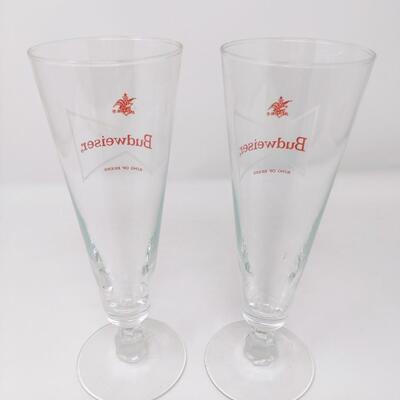 VINTAGE BUDWEISER FOOTED PILSNER GLASSES BUNDLE
