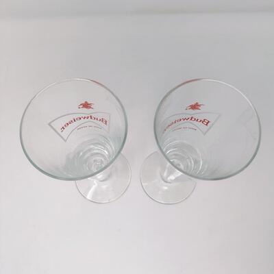 VINTAGE BUDWEISER FOOTED PILSNER GLASSES BUNDLE