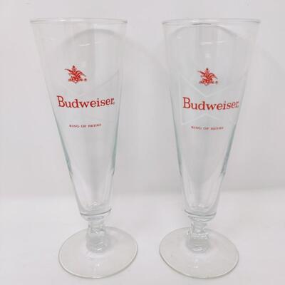 VINTAGE BUDWEISER FOOTED PILSNER GLASSES BUNDLE