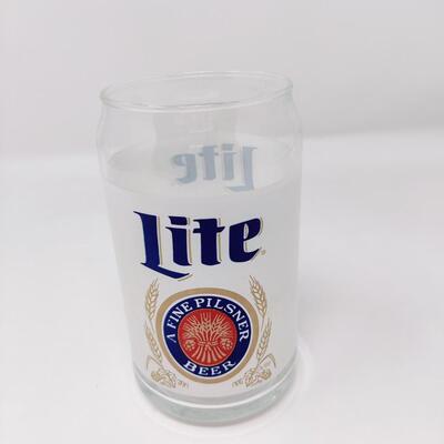 MILLER LITE CAN SHAPED BEER GLASS