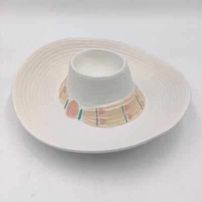 VINTAGE TAOS TREASURE CRAFT CHIPS AND DIP HAT PLATTER