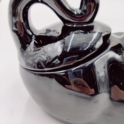 VINTAGE BLACK CAT CERAMIC COOKIE JAR