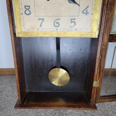 ANTIQUE NEW HAVEN "REGULATOR" WOOD WALL CLOCK