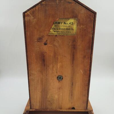 ANTIQUE WM GILBERT ARMY #42 MANTLE CLOCK