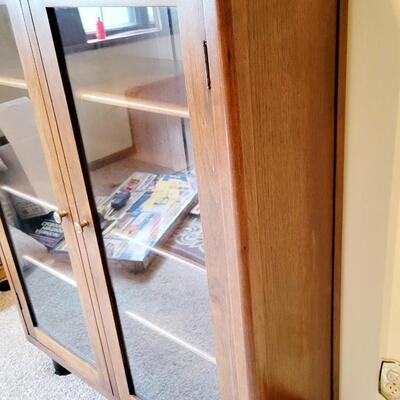 AMAZING GLASS FRONT WOOD CABINET
