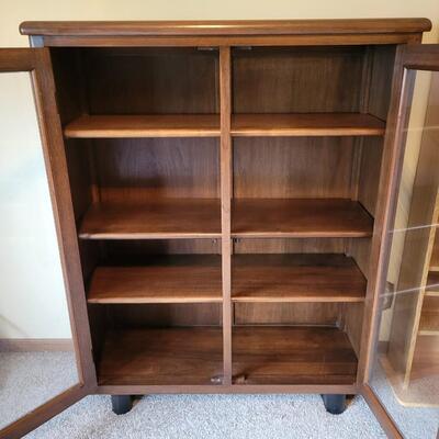 AMAZING GLASS FRONT WOOD CABINET