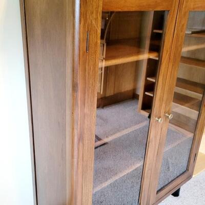 AMAZING GLASS FRONT WOOD CABINET