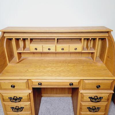 BEAUTIFUL SOLID WOOD ROLL TOP DESK