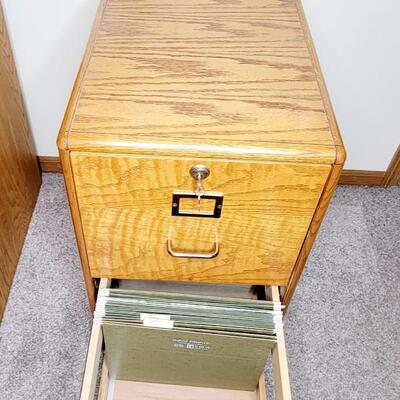 SOLID WOOD FILE CABINET W/ KEY