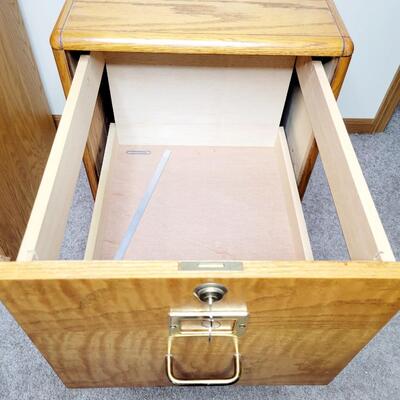 SOLID WOOD FILE CABINET W/ KEY