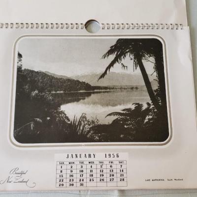 Vintage New Zealand calendar 1956