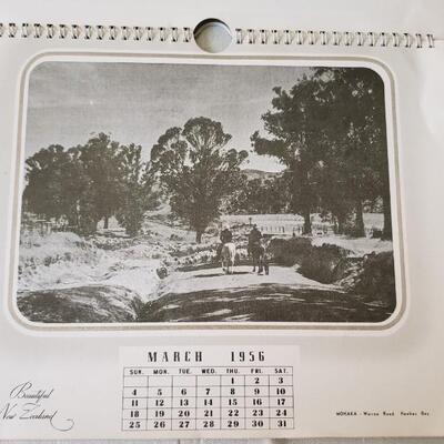 Vintage New Zealand calendar 1956
