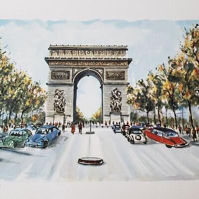 Six MCM cityscapes by Claude Ducollet Prints Paris
