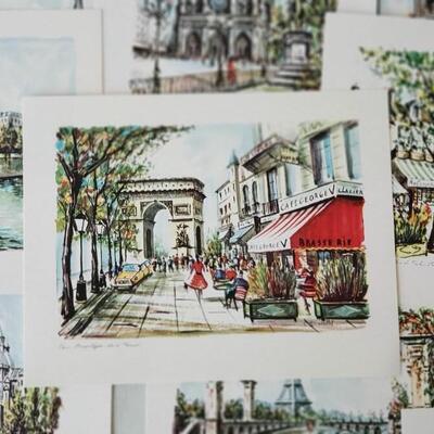 MCM cityscape prints of France and Paris C. Ducollet