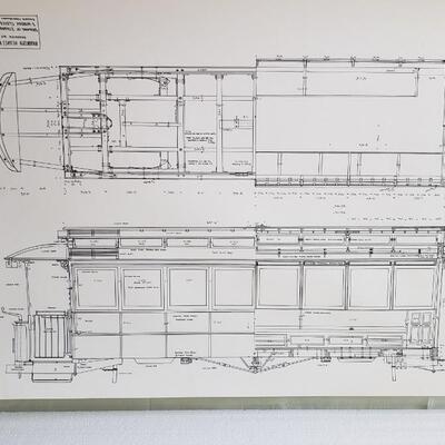 Train Brooklyn Heights R.R. Co. Drawing of standard 8 window closed car