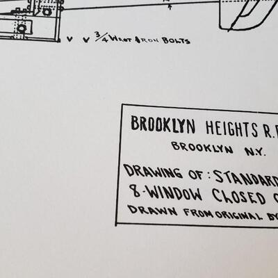 Train Brooklyn Heights R.R. Co. Drawing of standard 8 window closed car