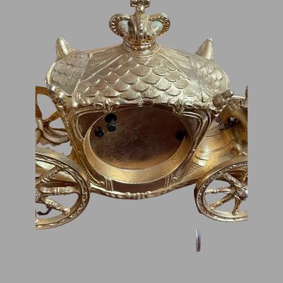 United Clock Corp 640 Four Horse and Cinderella Carriage Clock - SEE DETAILS