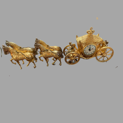 United Clock Corp 640 Four Horse and Cinderella Carriage Clock - SEE DETAILS