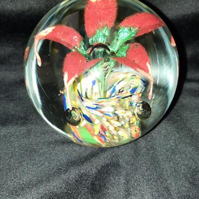 Murano Style Blown Glass Paperweight