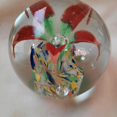 Murano Style Blown Glass Paperweight