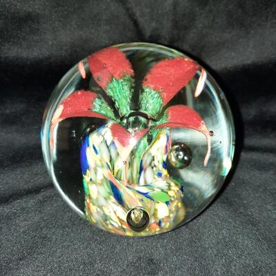 Murano Style Blown Glass Paperweight