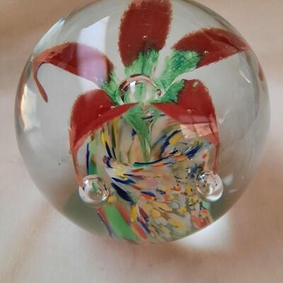 Murano Style Blown Glass Paperweight