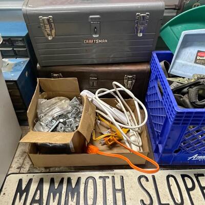 FS84 Empty toolboxes X2, cords, mammoth slope Drive sign, and miscellaneous