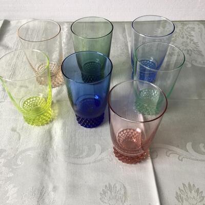 Vintage hobnail base glasses