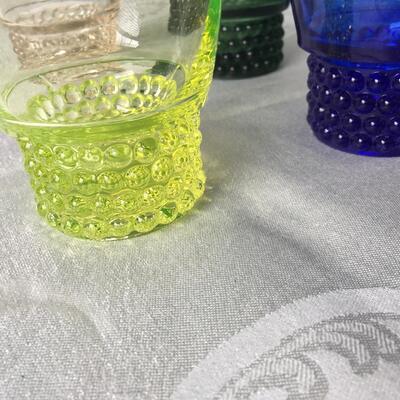 Vintage hobnail base glasses