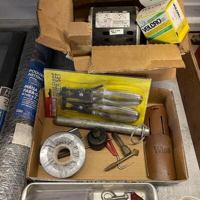 FS74 Chicken wire, AC motor, miscellaneous tools/hardware