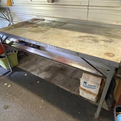 FS72 Large metal shop bench 36 inches deep, 77 1/2 inches wide, 36 inches tall