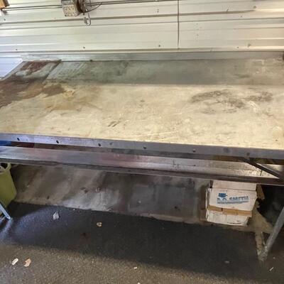 FS72 Large metal shop bench 36 inches deep, 77 1/2 inches wide, 36 inches tall