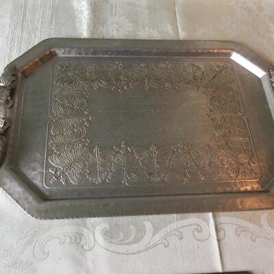 Vintage trade Continental aluminum tray