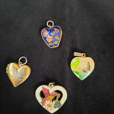Heart Pendants Lot of 4