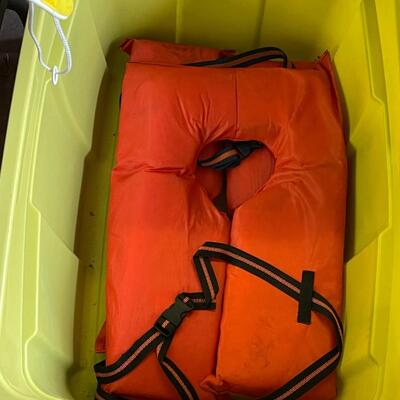 FS50 Heat life jackets and a large tote with lid