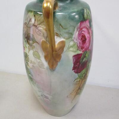Turn Of The Century Hand Painted Floor Vase