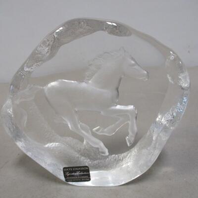 Mats Jonasson Crystal Horse Paperweight