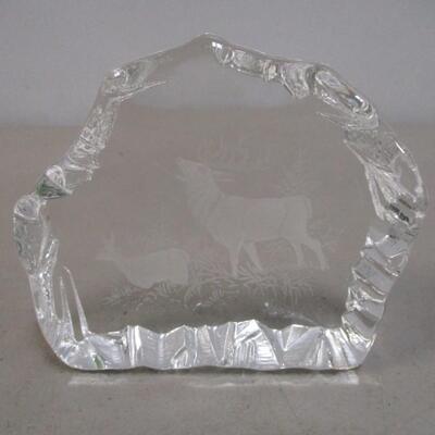 Clear Crystal Deer Paperweight