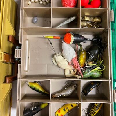 FS39-Three tackle boxes and miscellaneous tackle