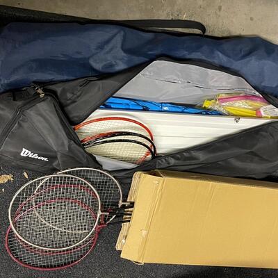 FS16-Badminton set with net, additional rackets, camping chair