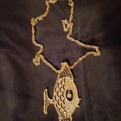 Vintage Angel Fish Necklace