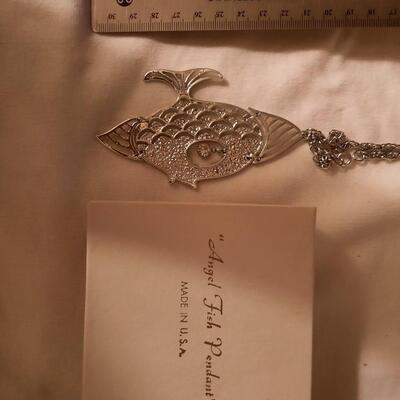Vintage Angel Fish Necklace
