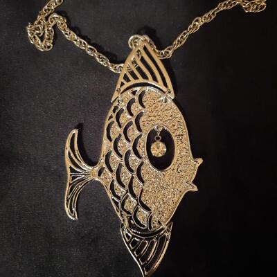 Vintage Angel Fish Necklace