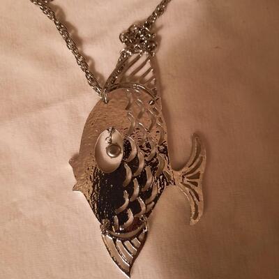 Vintage Angel Fish Necklace