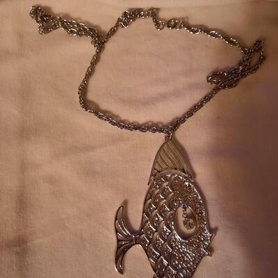 Vintage Angel Fish Necklace
