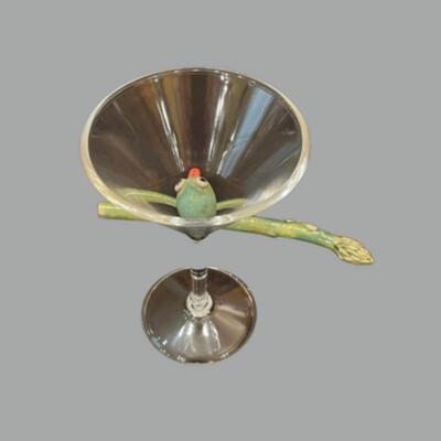 Susan Bergman Olive Martini with Asparagus Stirrer - 9"
