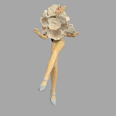 Susan Bergman Sitting Oyster Mushroom  Sculpture - 3"