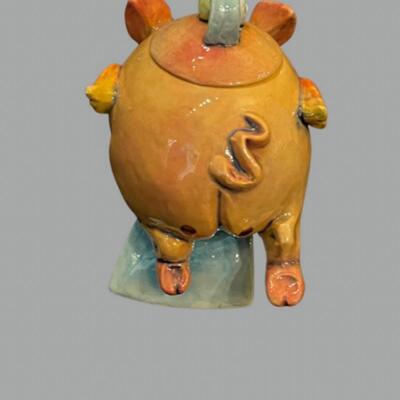 Danisha Flight of the Fancy Pig with Lid Sculpture - Numbered - 5"