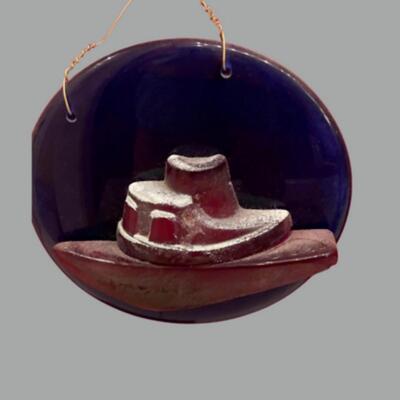 Tug Boat Wall Hanging by Local Glass Artist Mitchell Gaudet